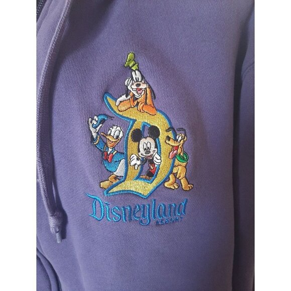 Disneyland Resort Purple Full Zipper Lightweight Jacket Size L Distressed Casual - Picture 2 of 11